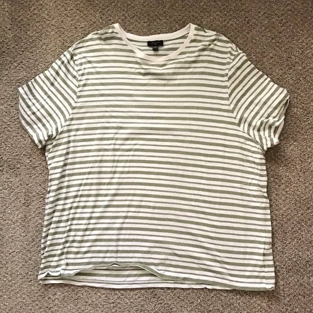 New Look Green and White Striped Tee